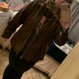 Brown faux leather jacket